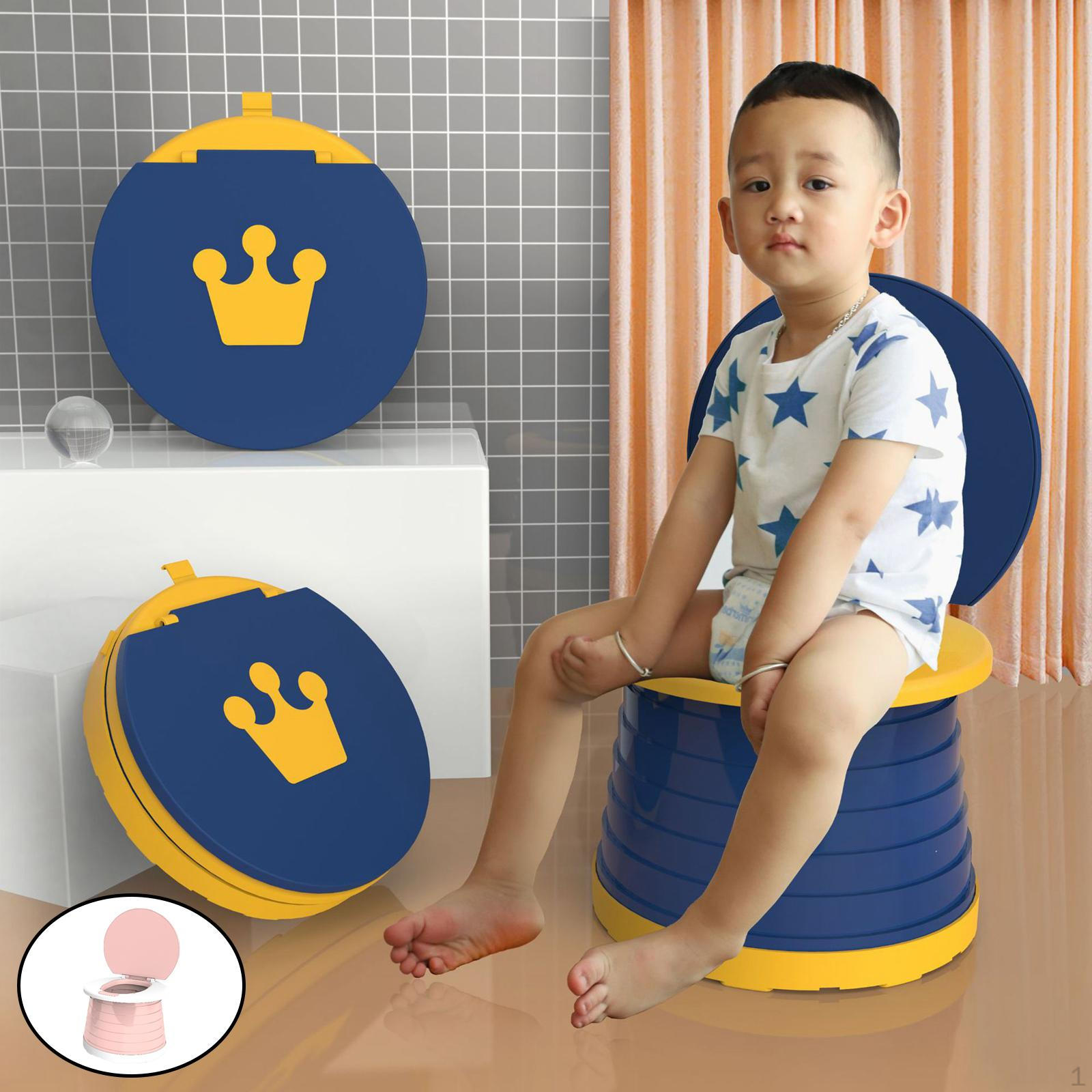 

Folding Toilet Seat of Portable Children Kids Potato, Lightweight Compact рожевий