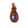 Natural 108 Ct Certified Handmade Copper Wire Wrapped Lapis Lazuli Oval Pendant