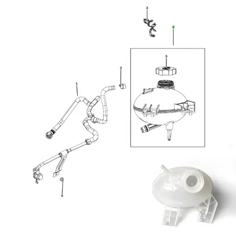 68289857AA 68327756AA 53331946 53368911 53432665 CH3014170 Coolant Reservoir Radiator Cooling Expansion Tank For 500X