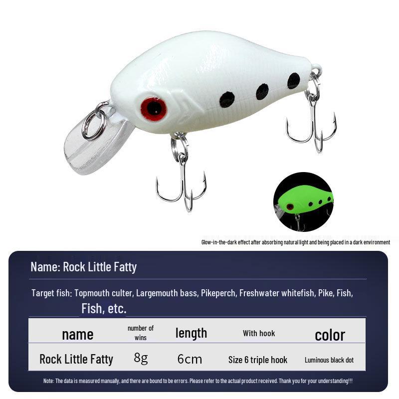 

6cm 8g Little Fatty Minnow Lure - Rock & Warped Mouth Killer Bionic Bait