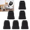 6pcs Bed Risers 5in High Quadrate Trapezoidal Ergonomic Plastic Black Furniture Risers Blocks for Home Office