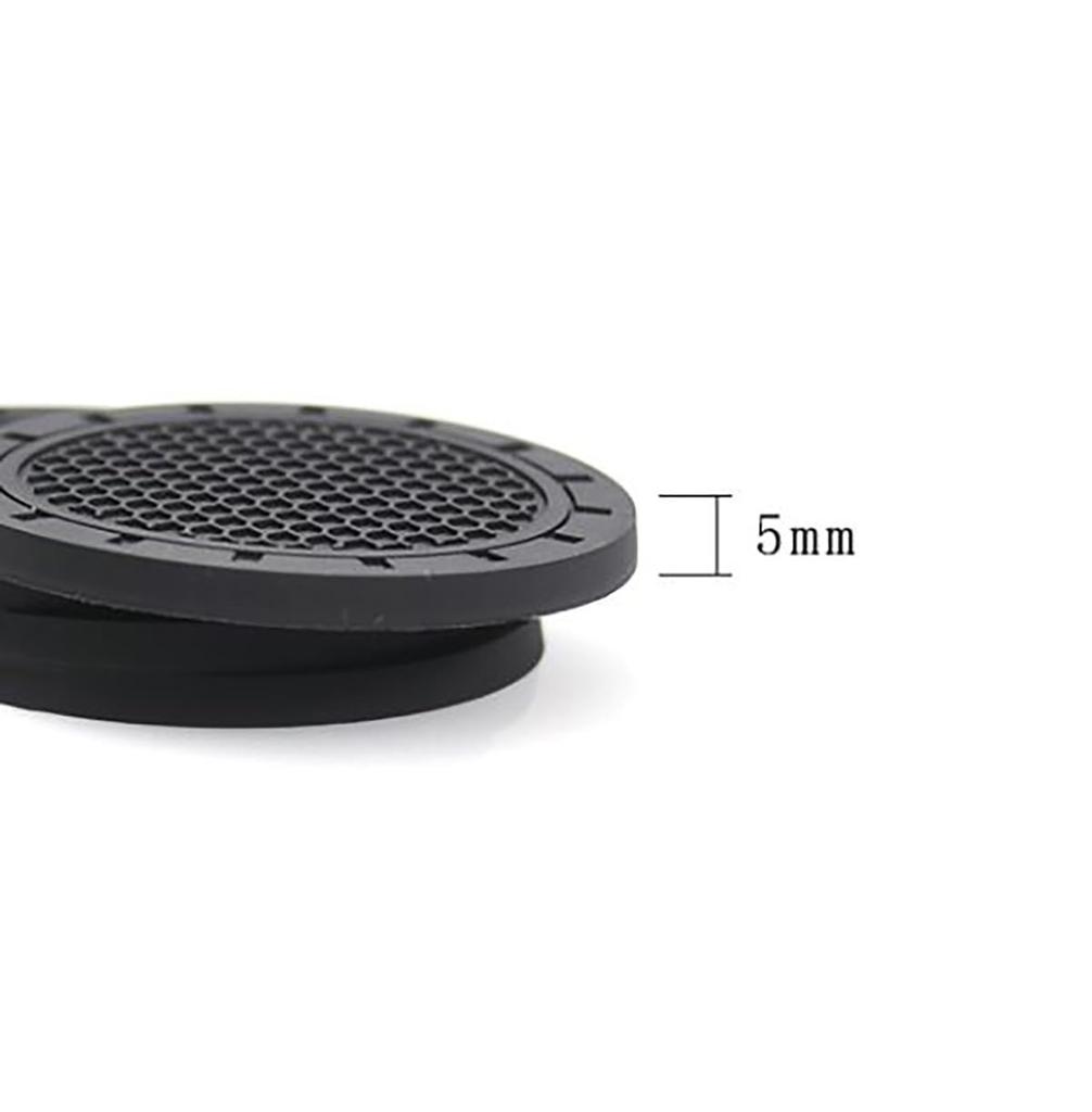 HINH Universal Fit Car Cup 70mm Black PVC Comfortable for and Home Use of Coasters, Non-Slip Coasters, Diameter, Material, Anti-Slip, Flexible,