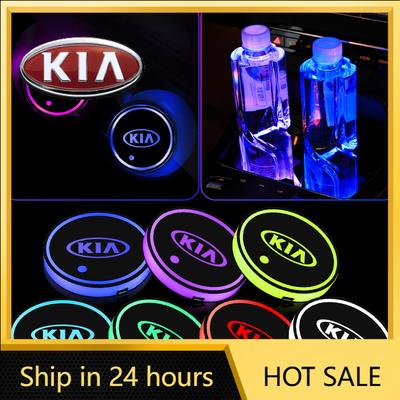 2026 Hete Auto Sticker Auto Lichtgevende Bekerhouder USB Kleurrijk Sfeerverlichting Antislip Mat Voor KIA Rio Ceed Sportage Soul So