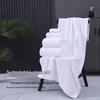 Thickened 21-Strand All-Cotton White Bath Towel - Absorbent and Customizable for Home, Hotel, or Guesthouse Use