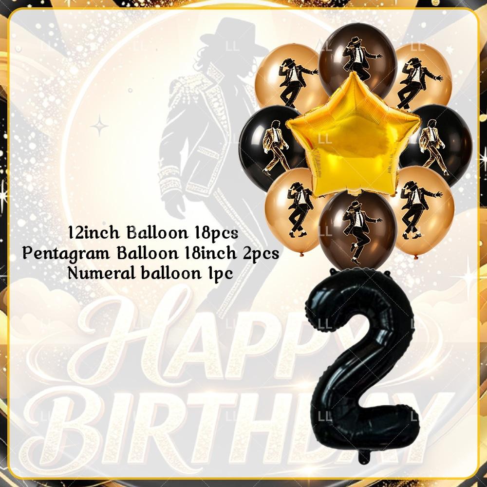 Michael Jackson Fans Birthday Party Decoration Retro 80s 90s Music Banner Tableware Cups Plates Napkin Tablecloth Supplies Gift