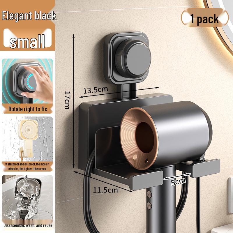Suction Cup Hair Dryer Holder: Punch-Free, Wall-Mounted Bathroom Organizer
