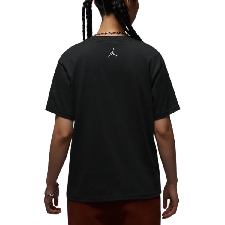 Jordan Minimalist Pullover Short Sleeve American Vintage Drop Shoulder T-Shirt Women T-Shirt Gray Black IB7035-045