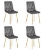 Libra Chair - Dark Gray Velvet / Gold Legs X 4