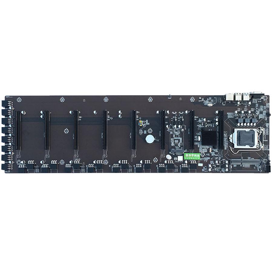 Newest Stable 8GPU Mining Motherboard Support 8 PCI-E+ Video Cards BTC ETH ZEC Mining
