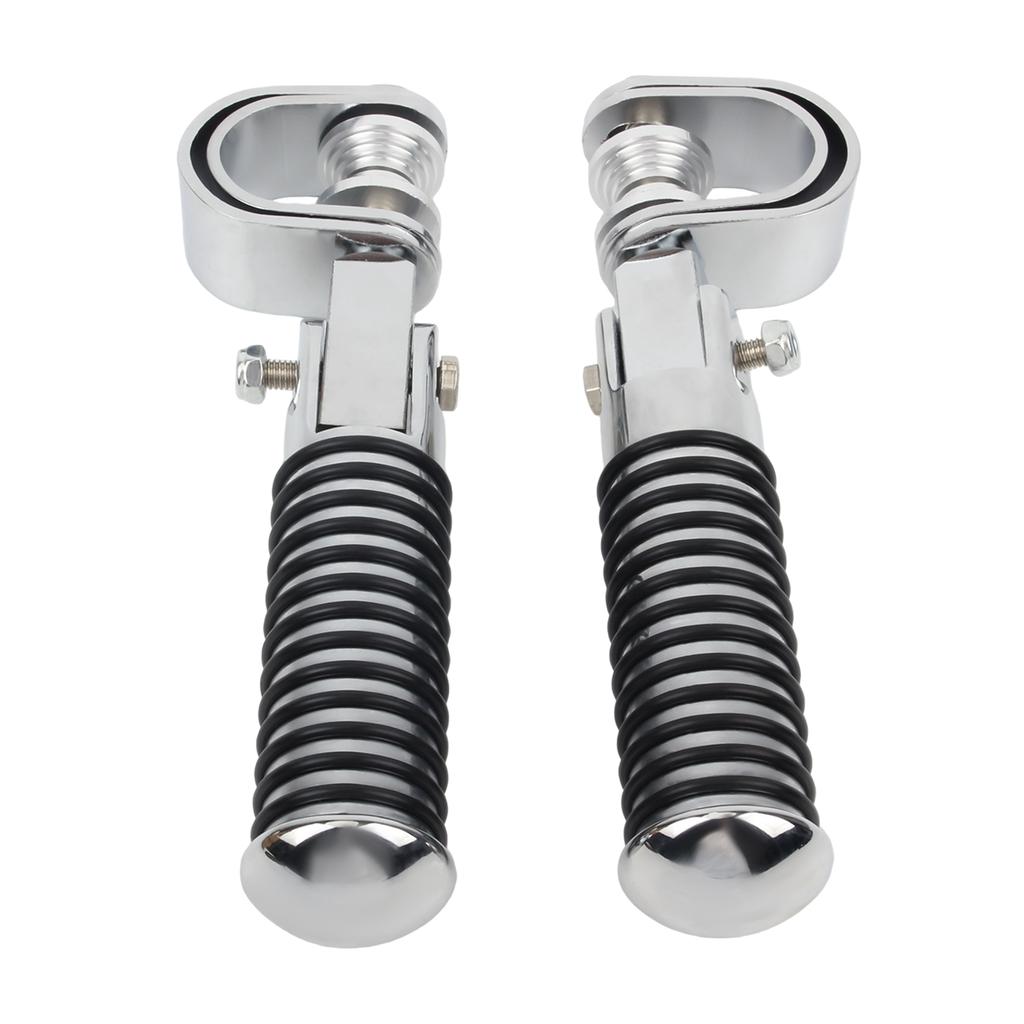 Motorcycle Highway Foot Pegs 1" 1-1/4" Engine Guard Clamp Footrest Pedal Universal For Harley Touring Softail Sportster XL Dyna