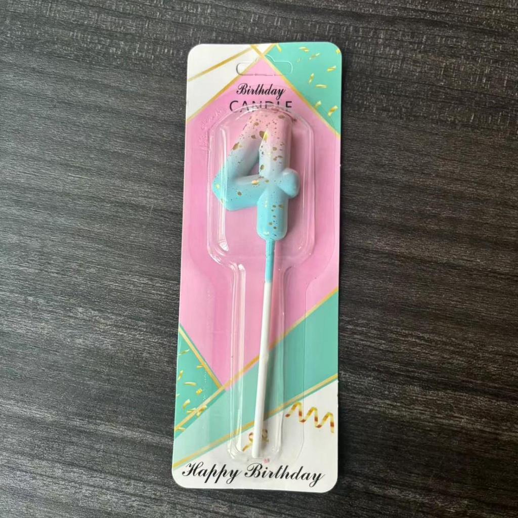 Galaxy Gradient Birthday Number Candles: Starry Sky Cake Toppers for Kids' Parties