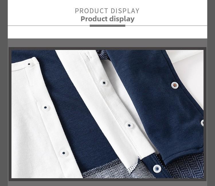 Długi rękaw męski kombinezon niemowlęcy na specjalne okazje (0-12m)