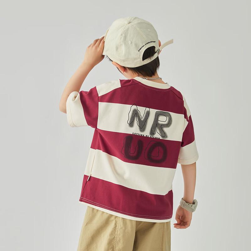 Boys  Breathable Wide Stripe Short-Sleeve T-Shirt