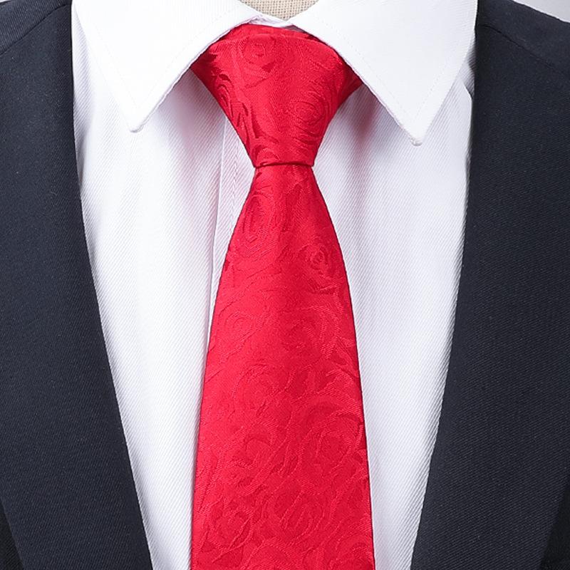 Dress Wedding Tie Men'S 8Cm Groom Wedding Korean Version Burgundy Business Tie Narrow Zipper Lazy Men And Women