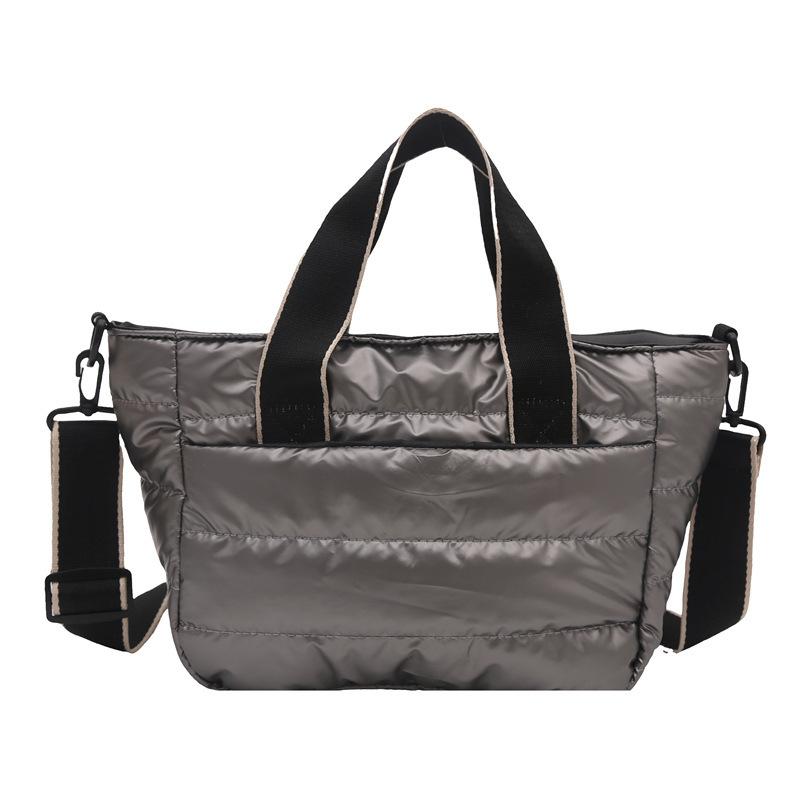 Casual fashion autumn and winter large capacity down cotton tote bag cloud bubble bag plush bag women's shoulder messenger bag