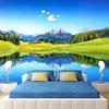 Přírodní scenérie 3D nástěnná malba Modré jezero Foto nástěnná malba Obývací pokoj Ložnice Domácí dekorace Tapeta