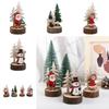 Cute Christmas Wooden Accessories Cartoon Xmas Tree Accessories Christmas Desktop Ornaments  Table