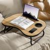 Versatile Foldable Laptop Desk with Cup Holder & Phone Stand ,Portable Bed Tray for Breakfast, Ideal for Floor Reading & Writing