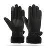 Teplé rukavice pro ženy Rukavice z obláčkového fleecu Outdoorové cyklistické mašle Protiskluzové Studentské Větruvzdorné Rukavice na zimu s dotykovou obrazovkou