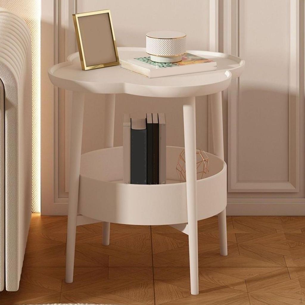 2 Tier Side Table Coffee Modern Furniture Organizer Small Tea End for Apartment