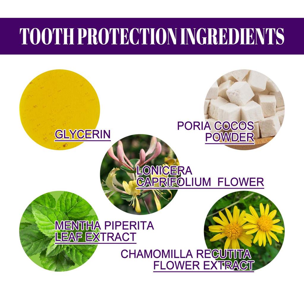 OUHOE Purple Tooth Yellow Stains Tartar Cleaning Care Whitening Teeth Powder