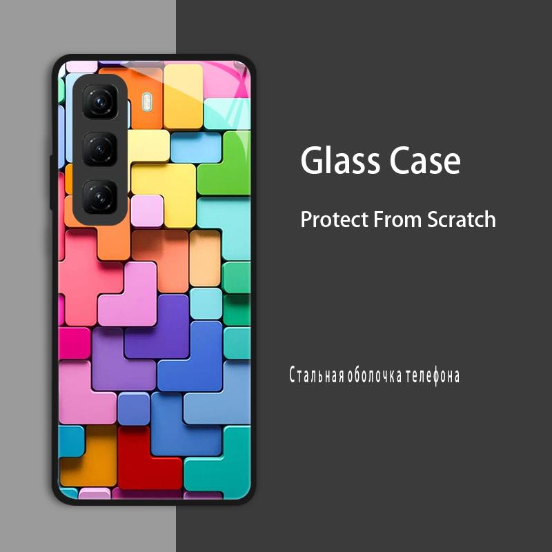 

Загартоване Скляне Чохол Для Infinix Hot 50 Pro Plus Чохли Обкладинка Жорсткий Чохол Бампер Для Infinix Hot 50 Pro 4G 5G Hot50i Захисний Чохол Hot 50 Pro Plus