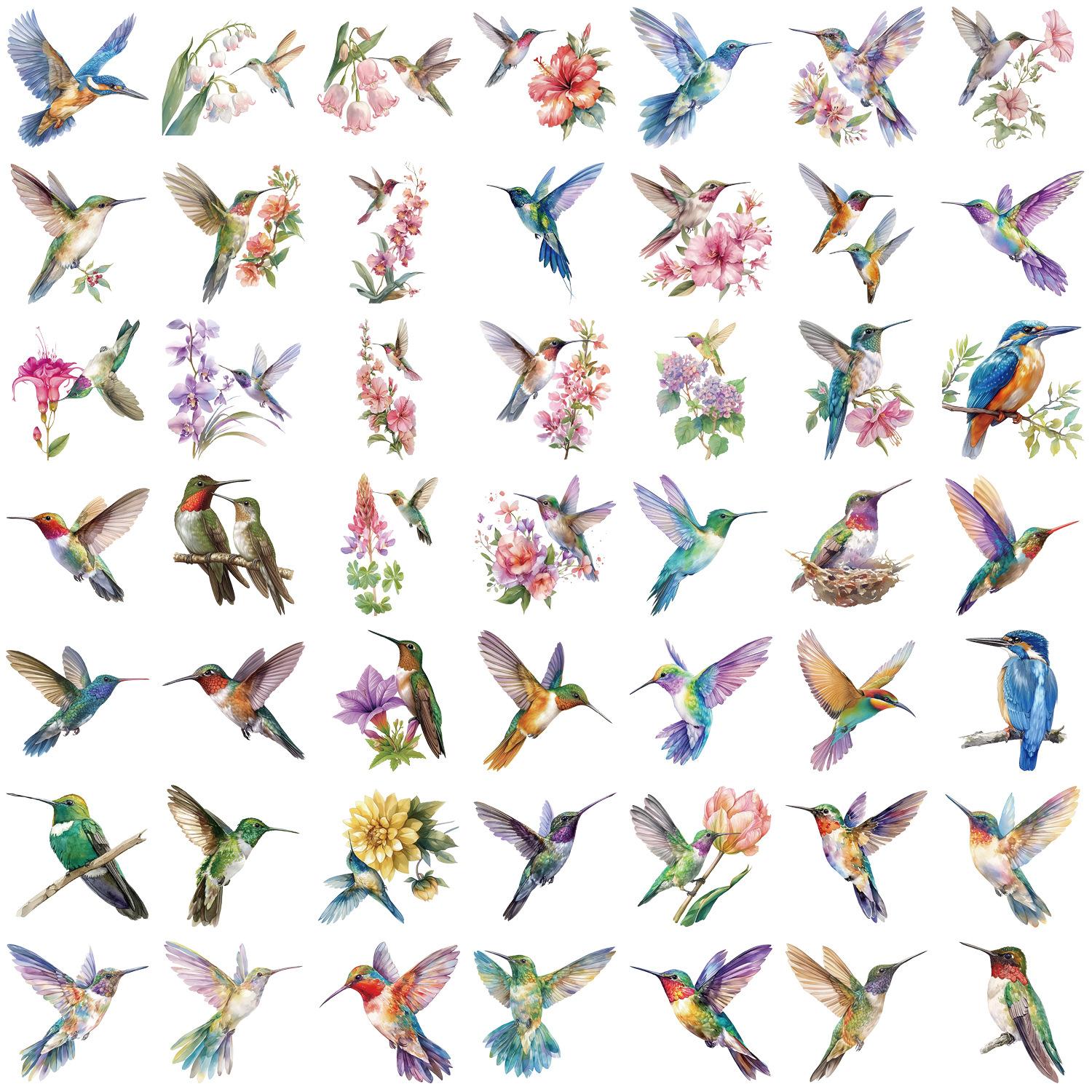 

50PCS Hummingbird Stickers Waterproof Creative DIY Phone Skateboard Fashion Dormitory Nostalgic Decals