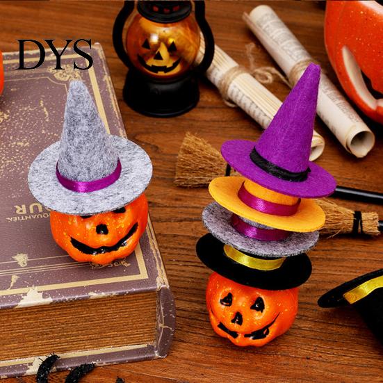 Felt Witch Hat for Party Favors 2 Pcs Mini Hats, Cute Tiny Wizard Wine Multi Color Hats Bottle Topper Halloween Favors, DIY Crafts, Home Table