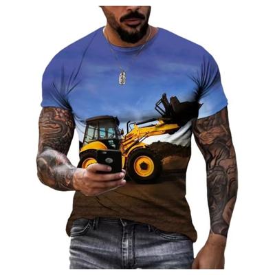 Fashion Lnteresting Big Truck Pictures for Men's T-Shirts Trend Digital Printing Casual Round Neck Short Sleeved Top