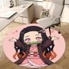 Demon Slayer,Nezuko Chair Mat Round Rug Office Carpet, Machine Washable, Non Slip, Suitable for Living Rooms, Bedrooms