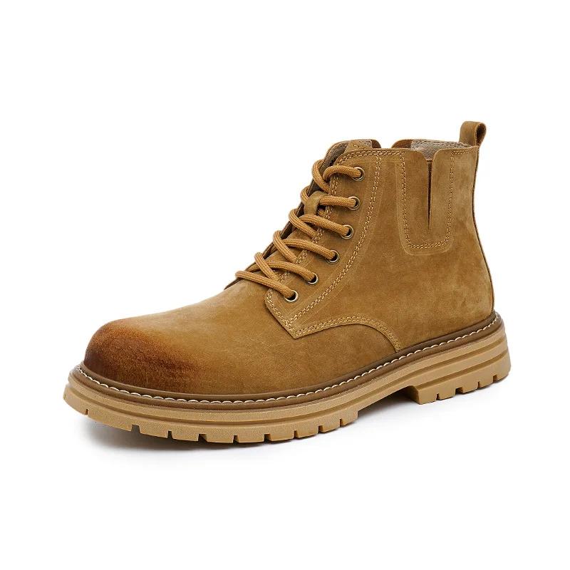 Модные мужские ботинки в британском стиле на толстой подошве 2024 года — фото 9