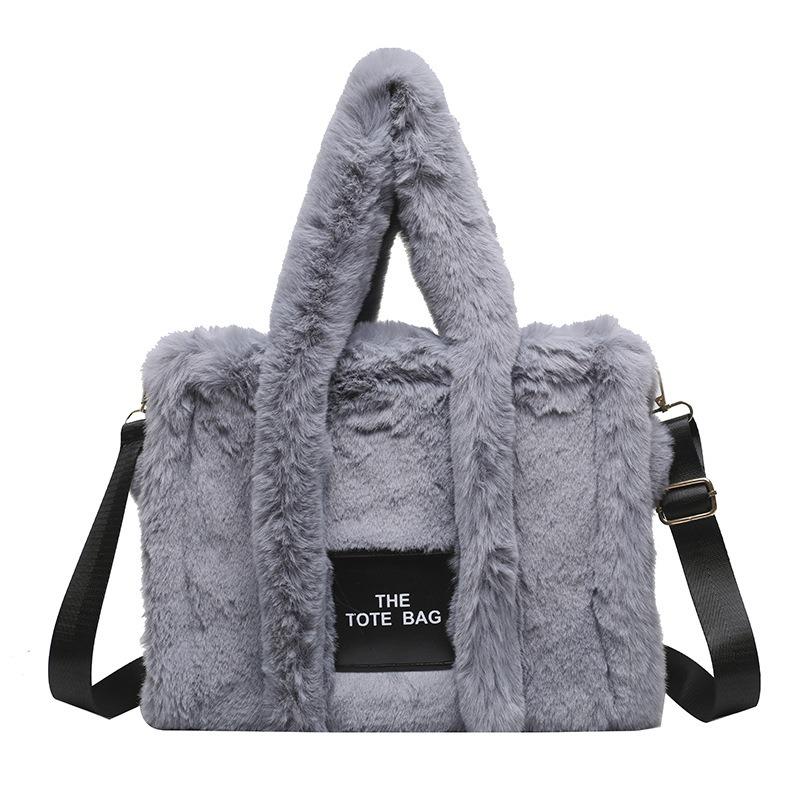 Autumn and Winter New Plush Bag Women's Bag Portable Tote Bag Large Capacity Shoulder Crossbody Hair Bag