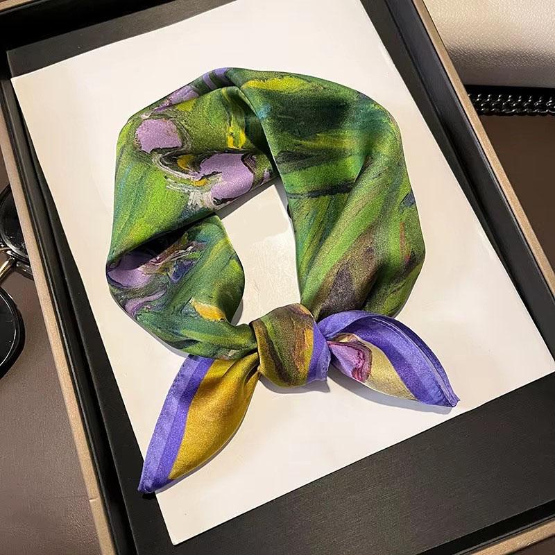 Scarf Silk Bandana Women Square Scarves Wrap Kerchief Spring Fashion Luxury High Quality Headband Hijab Shawls