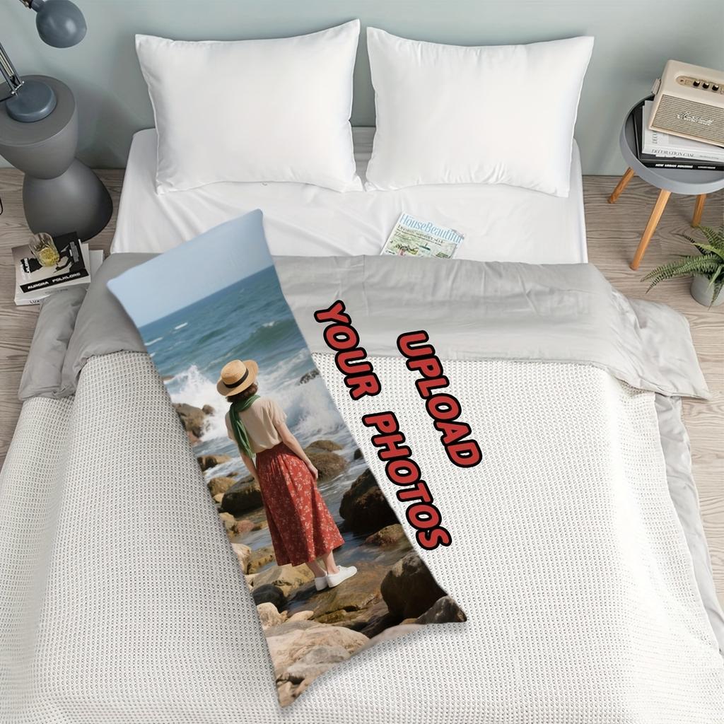 1 Customized Photo Personalized Pillowcase, Extra Long Pillowcase, Zipper Closure, Wedding Anniversary Celebration, Valentine's