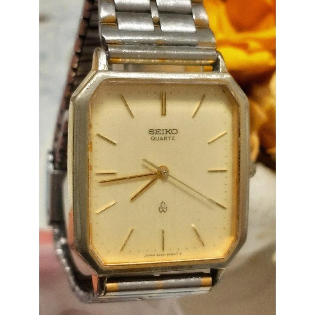 Used Working SEIKO Seiko Quartz Chariot Men's Watch TANK Rectangular Vintage