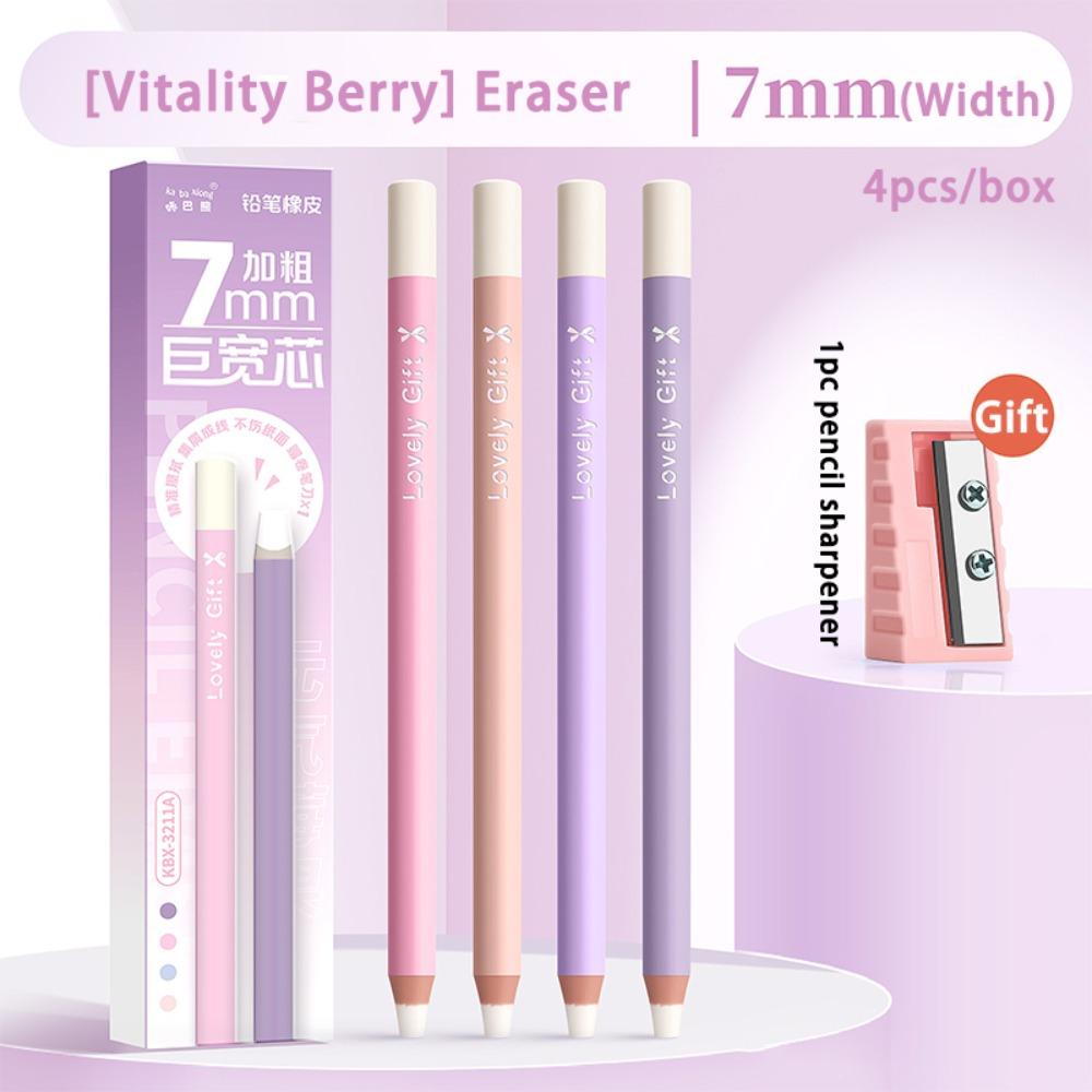 4pcs/set Colorful Pencil Rubber Pencil Shape Correction Eraser Multifunctional Eraser  Gift