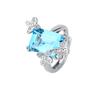 Jewelry Popular Simulation Topa Blue, Simple Wind Live Ring Main Stone 10 * 14