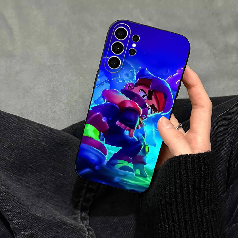 Brawl Stars Phone Case For Samsung S25,S24,S21,S22,S23,S30,Ultra,S20,Plus,Fe,Note,10,9,5G Black Cover