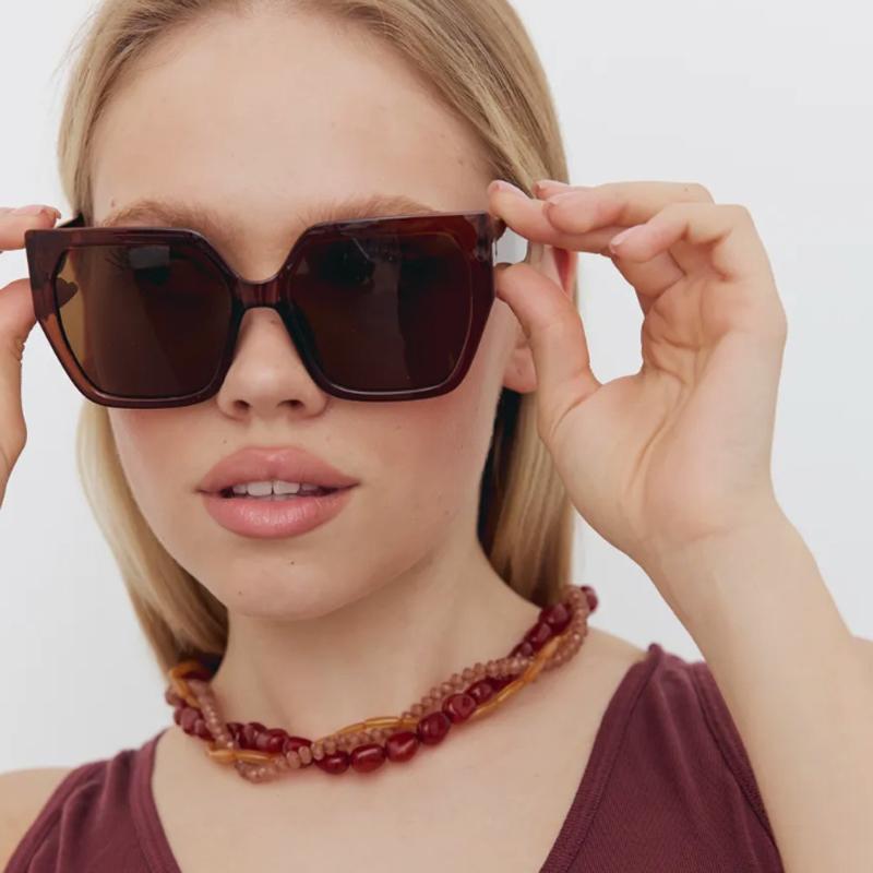 Protective Glasses 2pcs Large Frame Polygon Sunglasses Fashion Simple Design Sun Glasses Popular Shades Multi Color Lens Eyewear