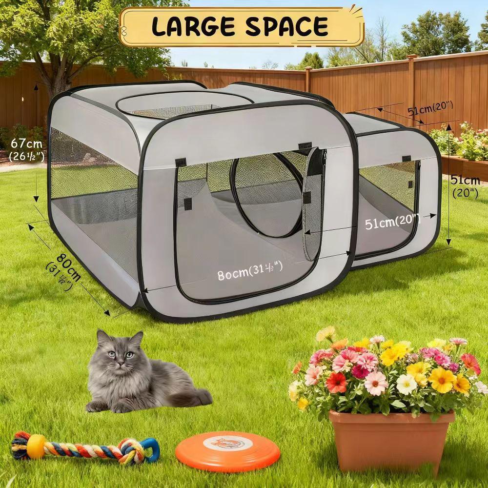 Foldable Scratch-Resistant Oxford Cloth Dog Kennel for Outdoor and Car Use