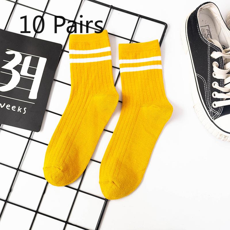 10 Pairs of Men's Autumn and Winter Business Leisure Versatile Classic Smoke A Parallel Bar Sweat Absorber Deodorant Tube Socks