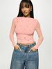 Women's Summer Casual Semi-Sheer Printed Slim-Fit Long-Sleeve T-Shirt