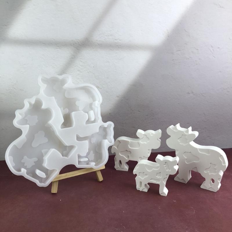 3D Cows Molds Castings Molds Silicone Molds Ornament Plasters Molds Epoxy Resin Molds Chocolate Molds for Craft Making