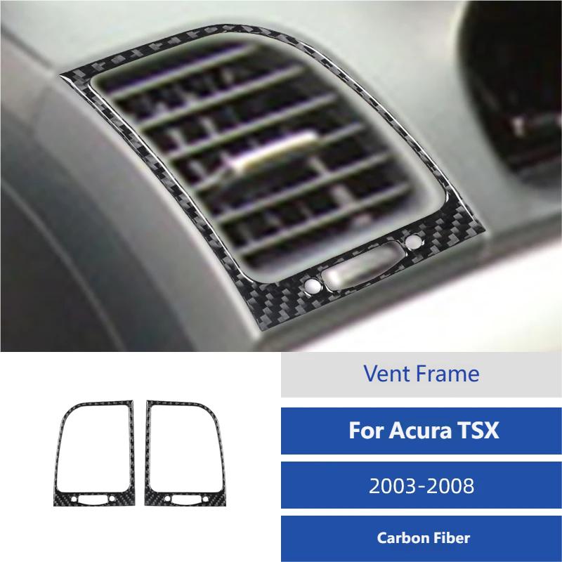 For Acura TSX 2003-2008 Car Dashboard Console Air Outlet Gear Panel Carbon Fiber Sticker Styling Accessories