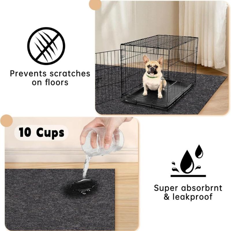 Felt Pet Carriers Liners With Waterproof Backing Thermal Insulation Scratchproof Cage Mats For Dog Cats Crate Bedding