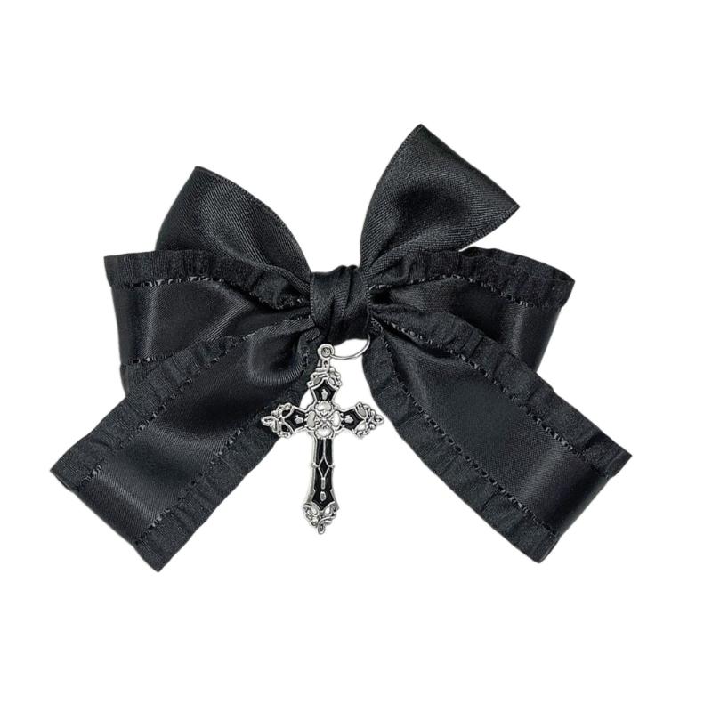 Gothic Schleife Schleifenknoten Haarspange Süße Große Schleifen Haarnadel Damen Haarstyling Zubehör für Dünnes Haar Französische Spangen