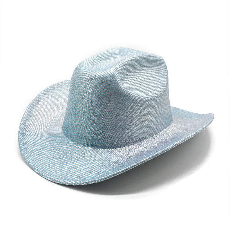 Party Show Fluorescent Big Brim Knight Hat Colorful Cowboy Hat Western Top Hat