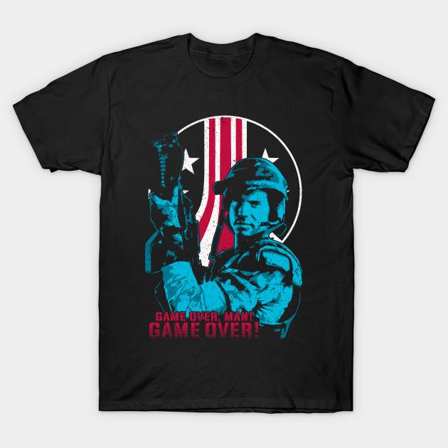 Men Black Print T-shirt Game Over, Man! Game Over! No-Cut Transfer Paper Print Cotton Tshirt XL чёрный