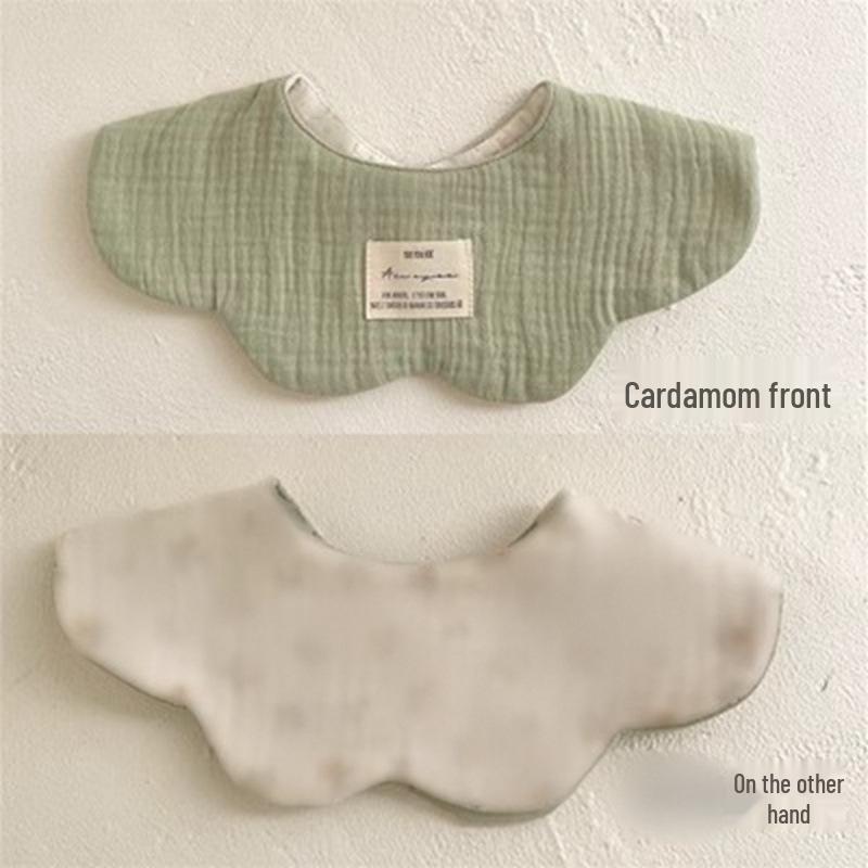 Pure Cotton Korean-Style Baby Drool Bib - Lightweight, Absorbent, Anti-Spit Up, Petal Design