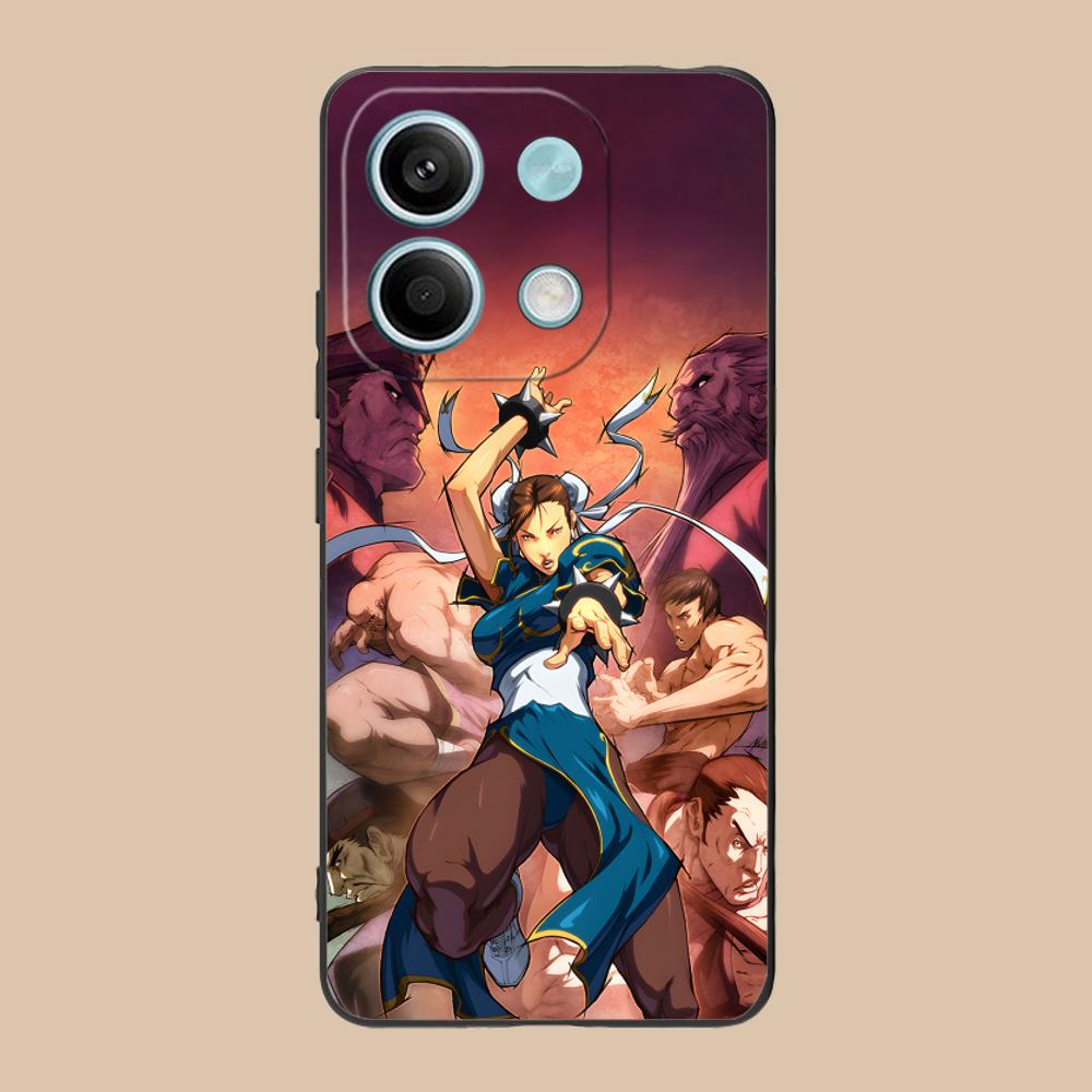 Street Fighter Chunli Phone Case for Xiaomi 15 14 13 12 Mi 11 T Ultra Lite Pro S X 5G Colorful Printing Cover Cellphones Cover